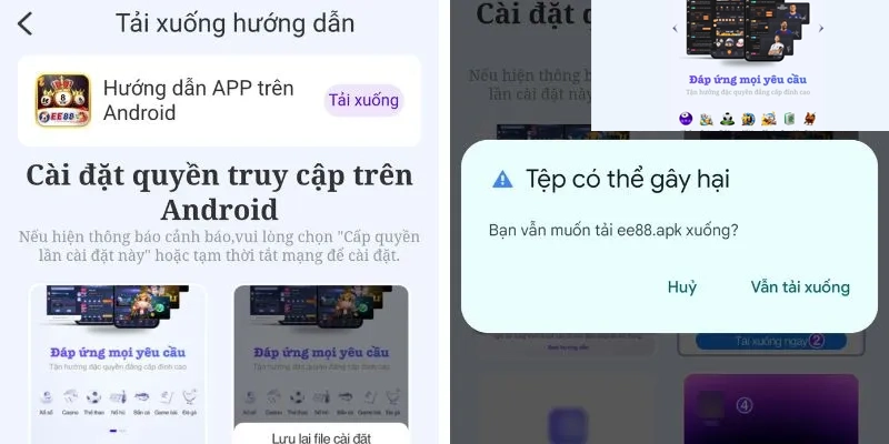 Tải app trên máy Android